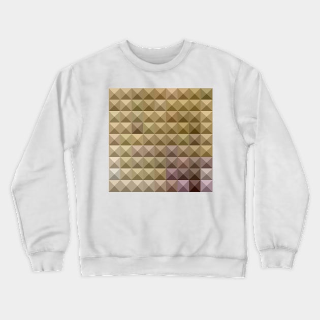 Burlywood Brown Abstract Low Polygon Background Crewneck Sweatshirt by retrovectors